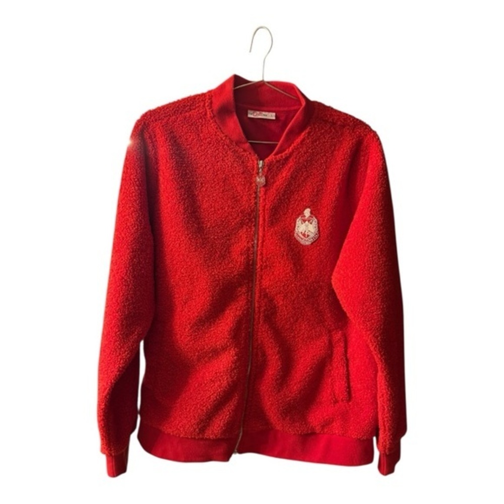 Vintage Delta Sigma Theta Fleece Bomber Jacket (c. 1998–2005)